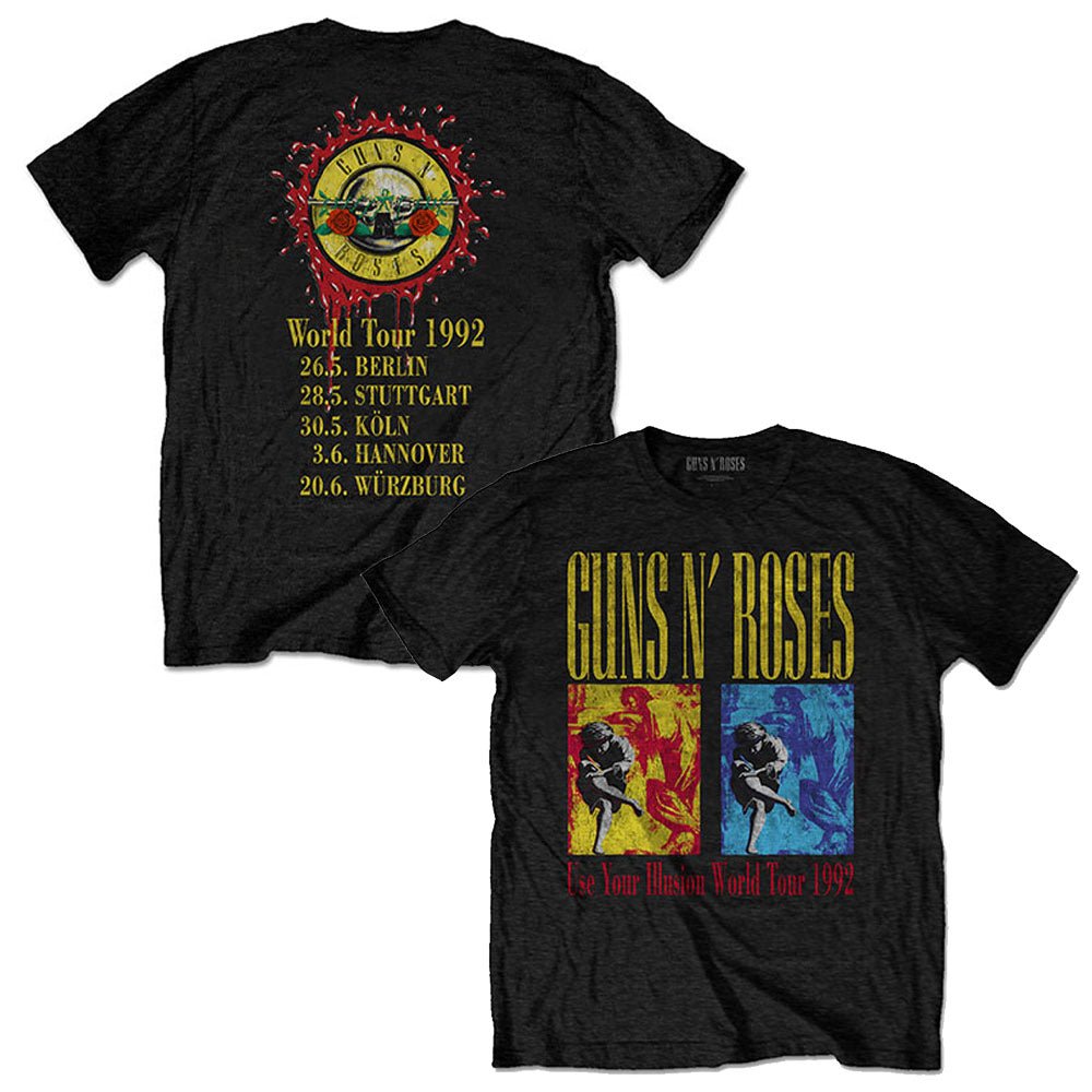 GUNS N ROSES ガンズアンドローゼズ (結成 40周年 ) - Use Your Illusion World Tour / バックプリントあり / Tシャツ / メンズ - PGS